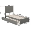 AFI NoHo Wood Twin XL Bed with Footboard/Twin XL Trundle in Grey