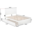 AFI NoHo Wood Queen Bed with Footboard and Twin XL Trundle in White