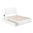 AFI NoHo Wood Queen Bed with Footboard and Twin XL Trundle in White