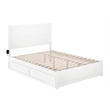AFI NoHo Wood Queen Bed with Footboard and Twin XL Trundle in White