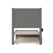 AFI NoHo Wood Twin Bed with Footboard and Twin Trundle in Grey