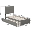 AFI NoHo Wood Twin Bed with Footboard and Twin Trundle in Grey