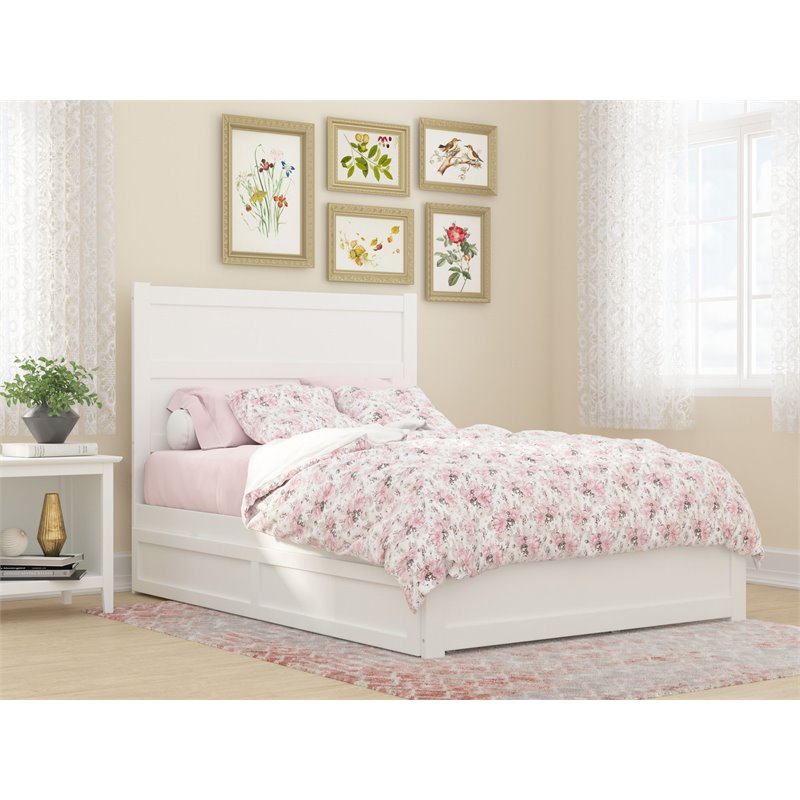 AFI NoHo Wood Full Bed with Footboard and Twin Trundle in White