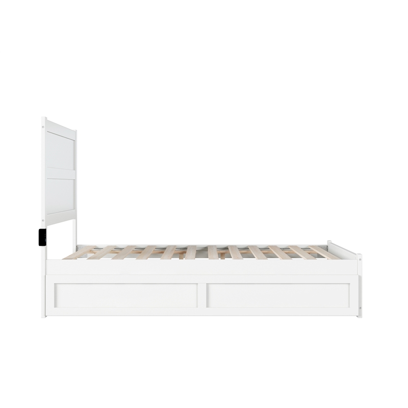 AFI NoHo Wood Full Bed with Footboard and Twin Trundle in White