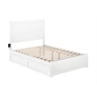 AFI NoHo Wood Full Bed with Footboard and Twin Trundle in White
