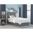 AFI NoHo Wood Twin Bed with Footboard and 2 Drawers in Gray