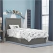 AFI NoHo Wood Twin Bed with Footboard and 2 Drawers in Grey