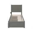 AFI NoHo Wood Twin Bed with Footboard and 2 Drawers in Gray