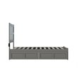 AFI NoHo Wood Twin Bed with Footboard and 2 Drawers in Gray