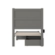 AFI NoHo Wood Twin Bed with Footboard and 2 Drawers in Gray