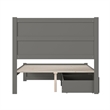 AFI NoHo Wood Full Bed with Footboard and 2 Drawers in Grey