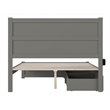 AFI NoHo Farmhouse Queen Wood Bed with Footboard and 2 Drawers in Gray
