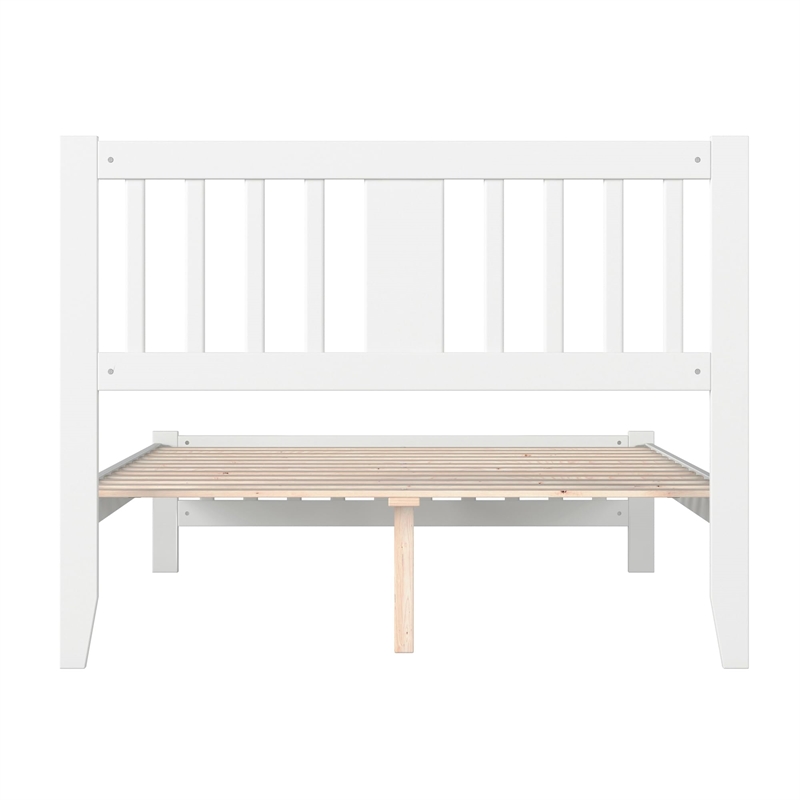 AFI Tahoe Solid Wood Full Platform Bed with Footboard in White