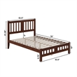 AFI Tahoe Contemporary Wood Full Platform Bed with Footboard in Walnut