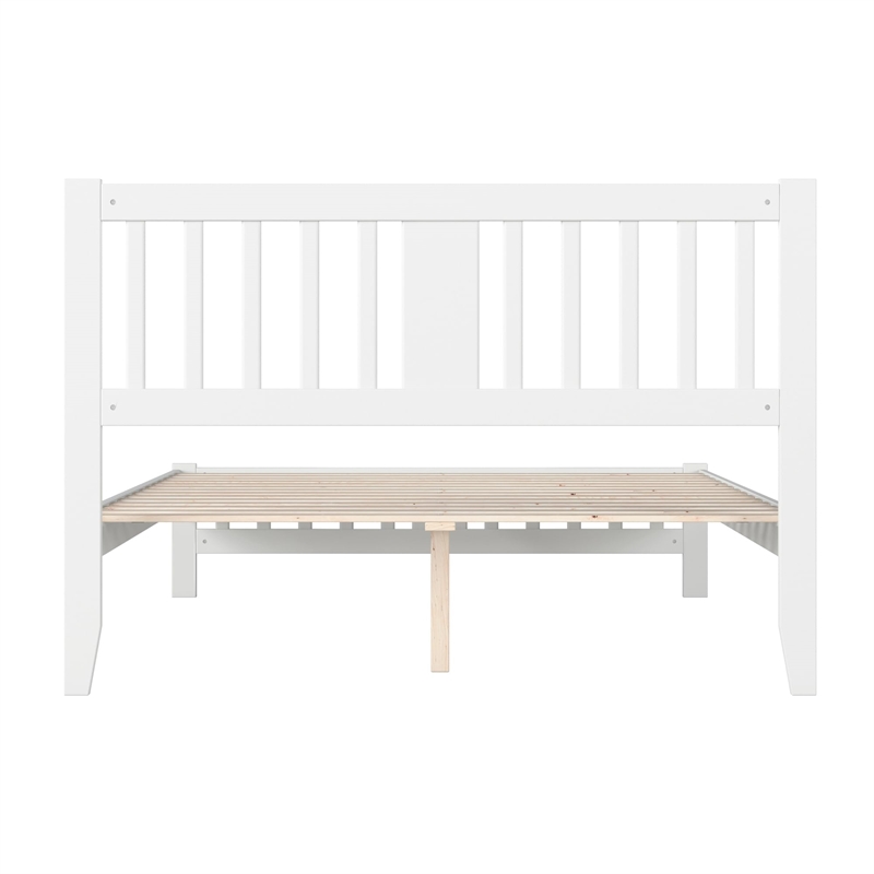 AFI Tahoe Solid Wood Queen Platform Bed with Footboard in White