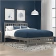 AFI Tahoe Solid Wood Queen Platform Bed with Footboard in Grey