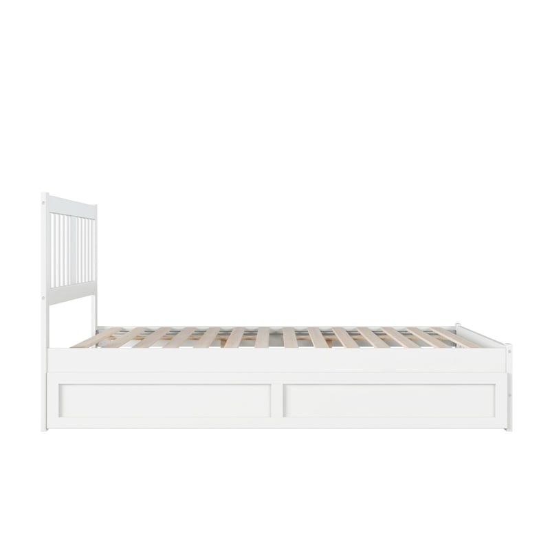 AFI Tahoe Wood Queen Platform Bed with Footboard and Twin XL Trundle in White