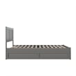 AFI Tahoe Wood Queen Platform Bed with Footboard and Twin XL Trundle in Grey