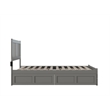 AFI Tahoe Wood Full Platform Bed with Footboard and 2 Drawers in Grey