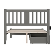 AFI Tahoe Wood Full Platform Bed with Footboard and 2 Drawers in Grey