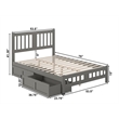 AFI Tahoe Wood Full Platform Bed with Footboard and 2 Drawers in Grey