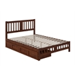 AFI Tahoe Wood Queen Platform Bed with Footboard and 2 Drawers in Walnut