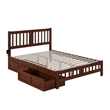 AFI Tahoe Wood Queen Platform Bed with Footboard and 2 Drawers in Walnut