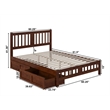AFI Tahoe Wood Queen Platform Bed with Footboard and 2 Drawers in Walnut