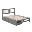 AFI Tahoe Wood Queen Platform Bed with Footboard and 2 Drawers in Grey