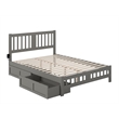 AFI Tahoe Wood Queen Platform Bed with Footboard and 2 Drawers in Grey