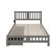 AFI Tahoe Wood Queen Platform Bed with Footboard and 2 Drawers in Grey