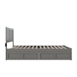 AFI Tahoe Wood Queen Platform Bed with Footboard and 2 Drawers in Grey