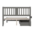 AFI Tahoe Wood Queen Platform Bed with Footboard and 2 Drawers in Grey