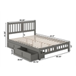 AFI Tahoe Wood Queen Platform Bed with Footboard and 2 Drawers in Grey