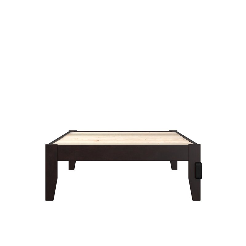 AFI Colorado Modern Solid Wood Twin XL Bed with USB Charger in Espresso