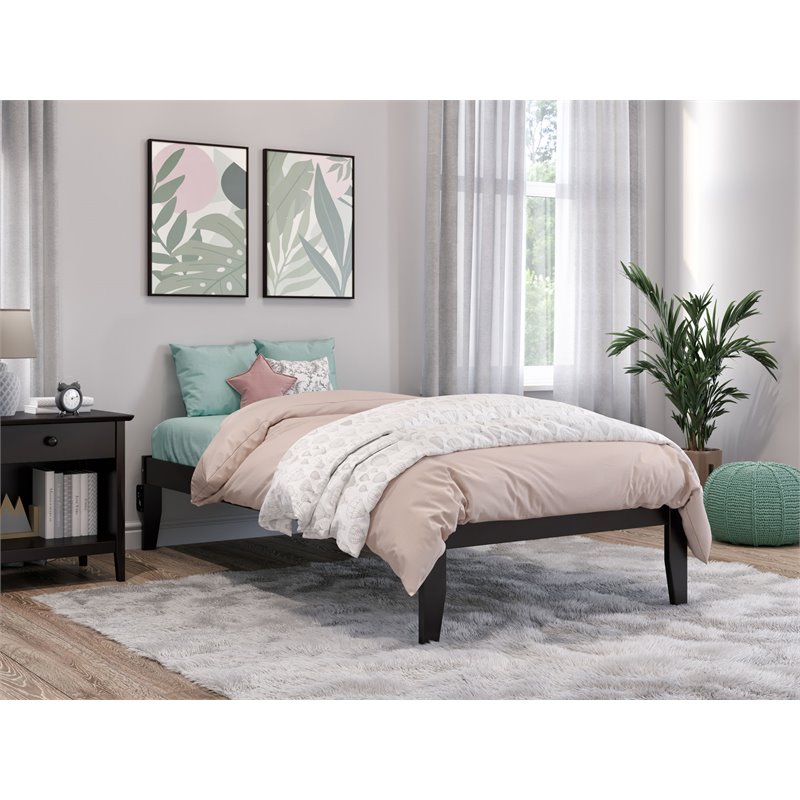AFI Colorado Solid Wood Twin Platform Bed with USB Charging Station in Espresso