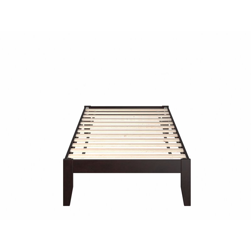 AFI Colorado Solid Wood Twin Platform Bed with USB Charging Station in Espresso