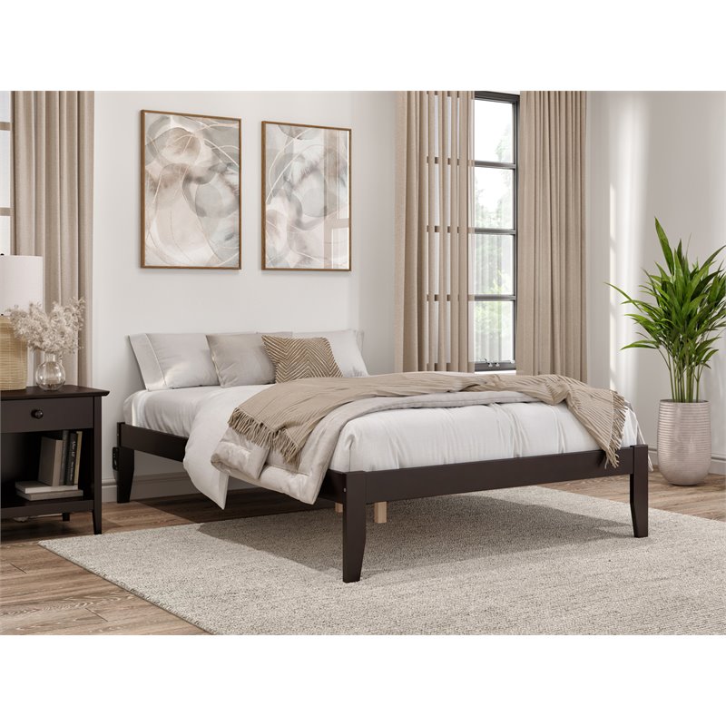 AFI Colorado Modern Solid Wood Full Bed with USB Charging Station  in Espresso