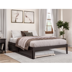 AFI Colorado Solid Wood Queen Bed and Twin XL Trundle in Espresso