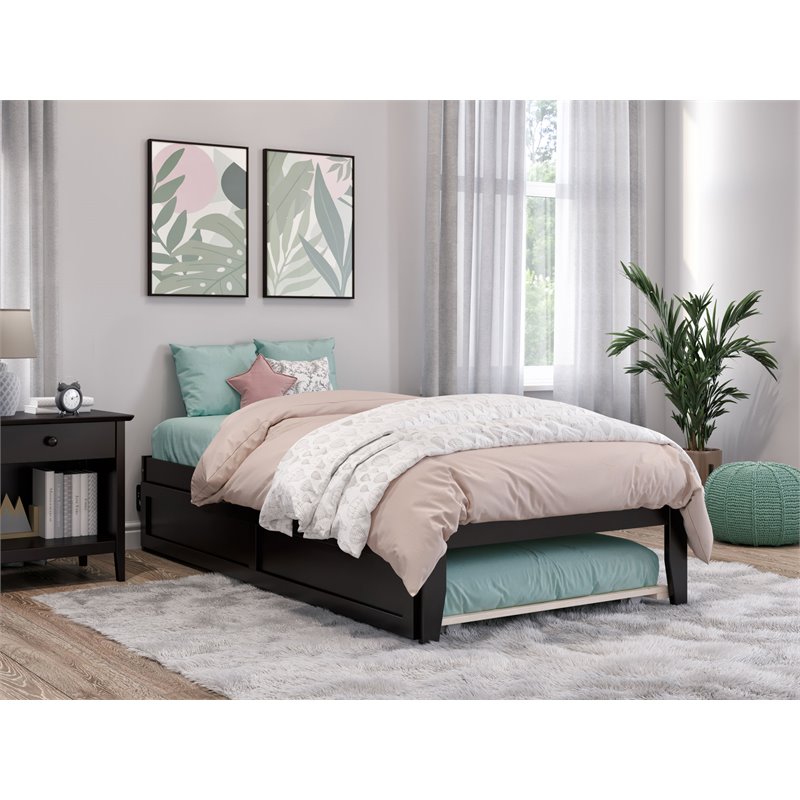 AFI Colorado Modern Wood Twin Bed with Twin Trundle in Espresso