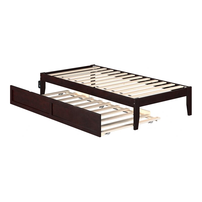 AFI Colorado Modern Wood Twin Bed with Twin Trundle in Espresso