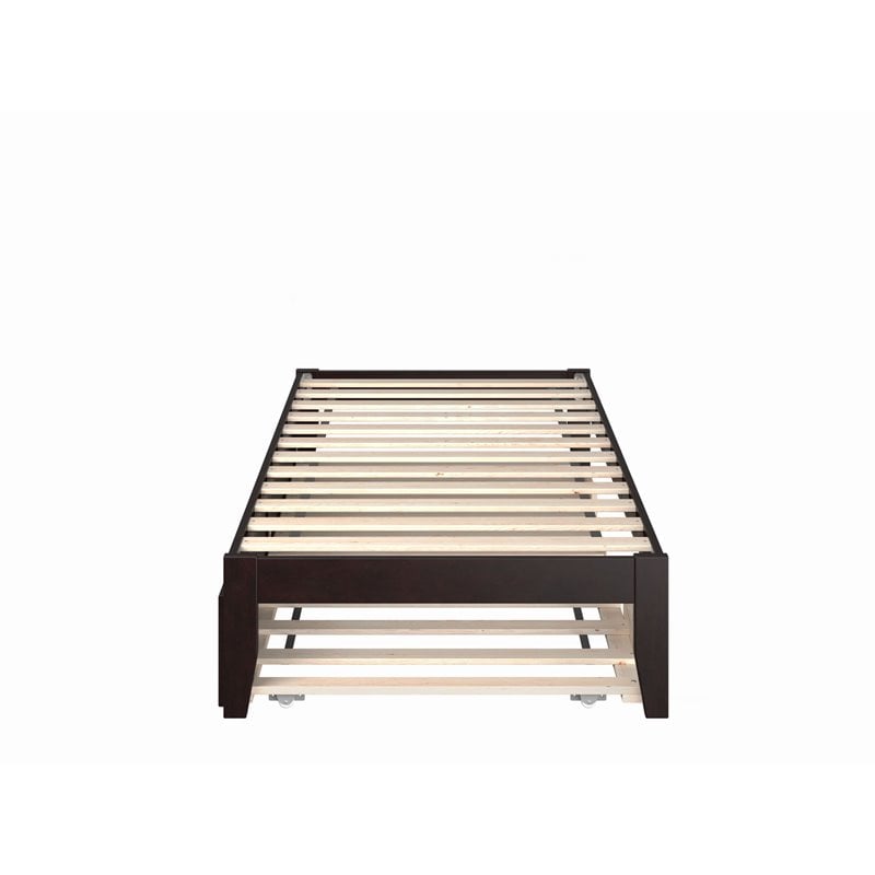 AFI Colorado Modern Wood Twin Bed with Twin Trundle in Espresso
