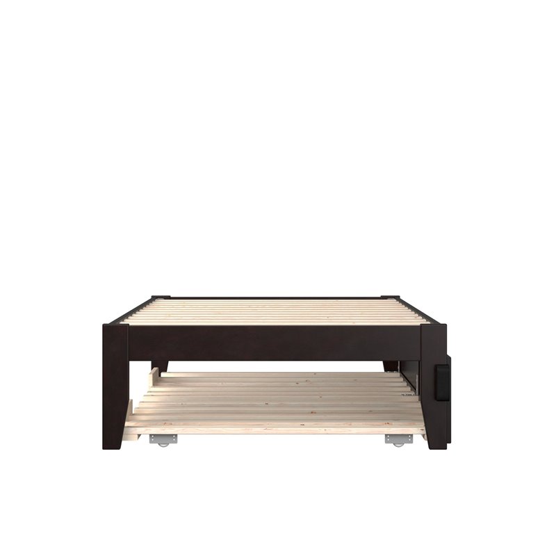 AFI Colorado Modern Wood Twin Bed with Twin Trundle in Espresso