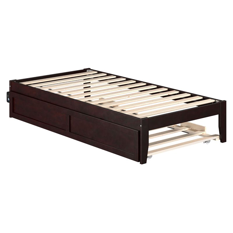 AFI Colorado Modern Wood Twin Bed with Twin Trundle in Espresso