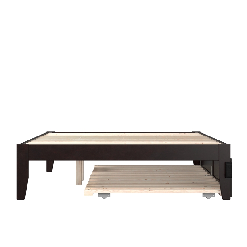 AFI Colorado Modern Wood Full Bed with Twin Trundle in Espresso
