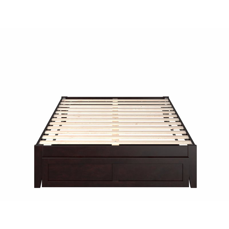 AFI Colorado Modern Wood Full Bed with Foot Drawer in Espresso