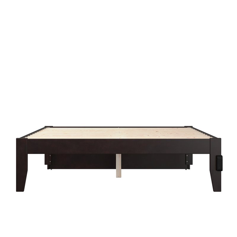 AFI Colorado Modern Wood Full Bed with Foot Drawer in Espresso
