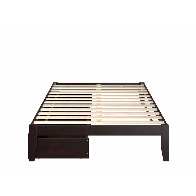 AFI Colorado Modern Wood Full Bed with 2 Drawers in Espresso
