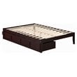 AFI Colorado Modern Wood Full Bed with 2 Drawers in Espresso