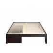 AFI Colorado Modern Wood Queen Bed with 2 Drawers in Espresso